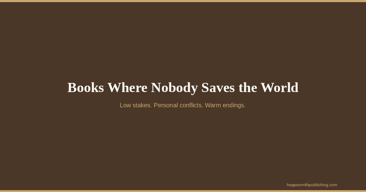 Books Where Nobody Saves the World (And That’s the Whole Point)